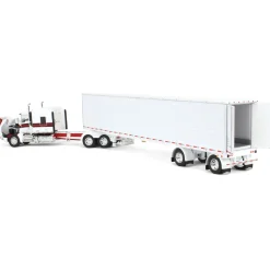1/64 White/Red Kenworth T660 with Spread Axle Reefer Trailer, DCP by First Gear