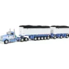 1/64 Wisteria/White Kenworth W900L with 31ft & 20ft End Dump Trailers, DCP by First Gear