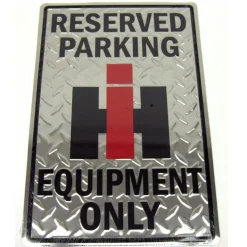 12 x 18 Diamond Tin sign RESERVED PARKING IH EQUIPMENT ONLY