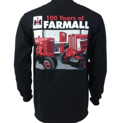 Adult Farmall 100 Years Black Long Sleeve T-Shirt