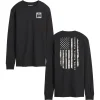 Adult IH Faith Family Farming Flag Black Long Sleeve Shirt