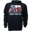 Adult IH Farmall 504 with IH 1150 Grinder-Mixer Mill Black Hooded Sweatshirt