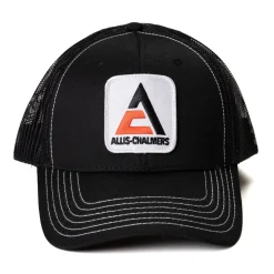 Allis Chalmers Logo Black Mesh Back Cap with White Stitching