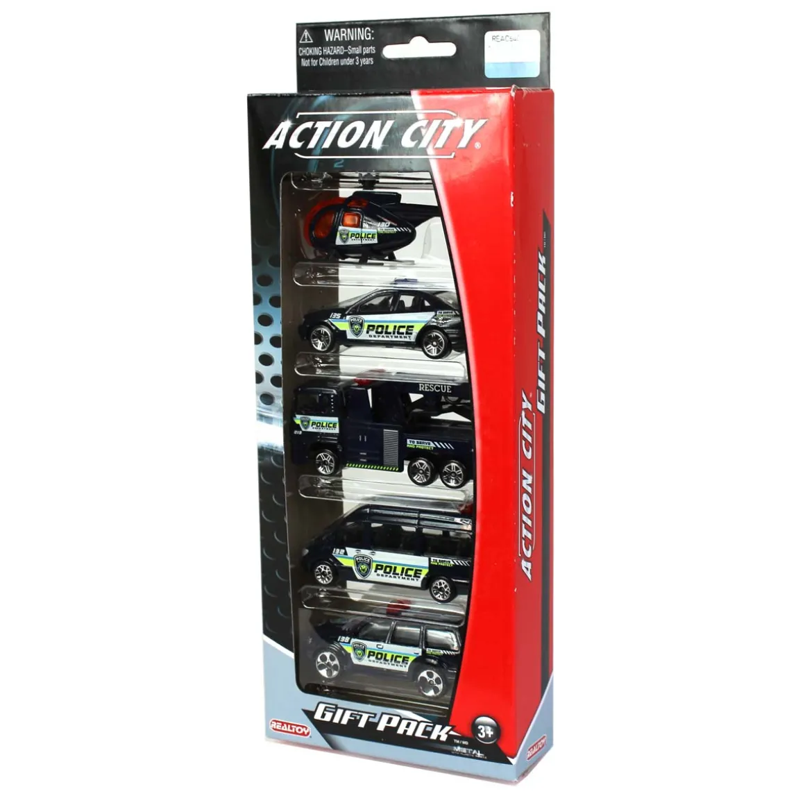 (Approx. 1/64 Scale) Action City 5 Piece Police Vehicle Set
