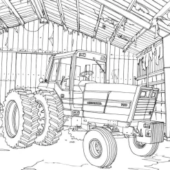 Art of the Tractor Coloring Book with 80 Pages