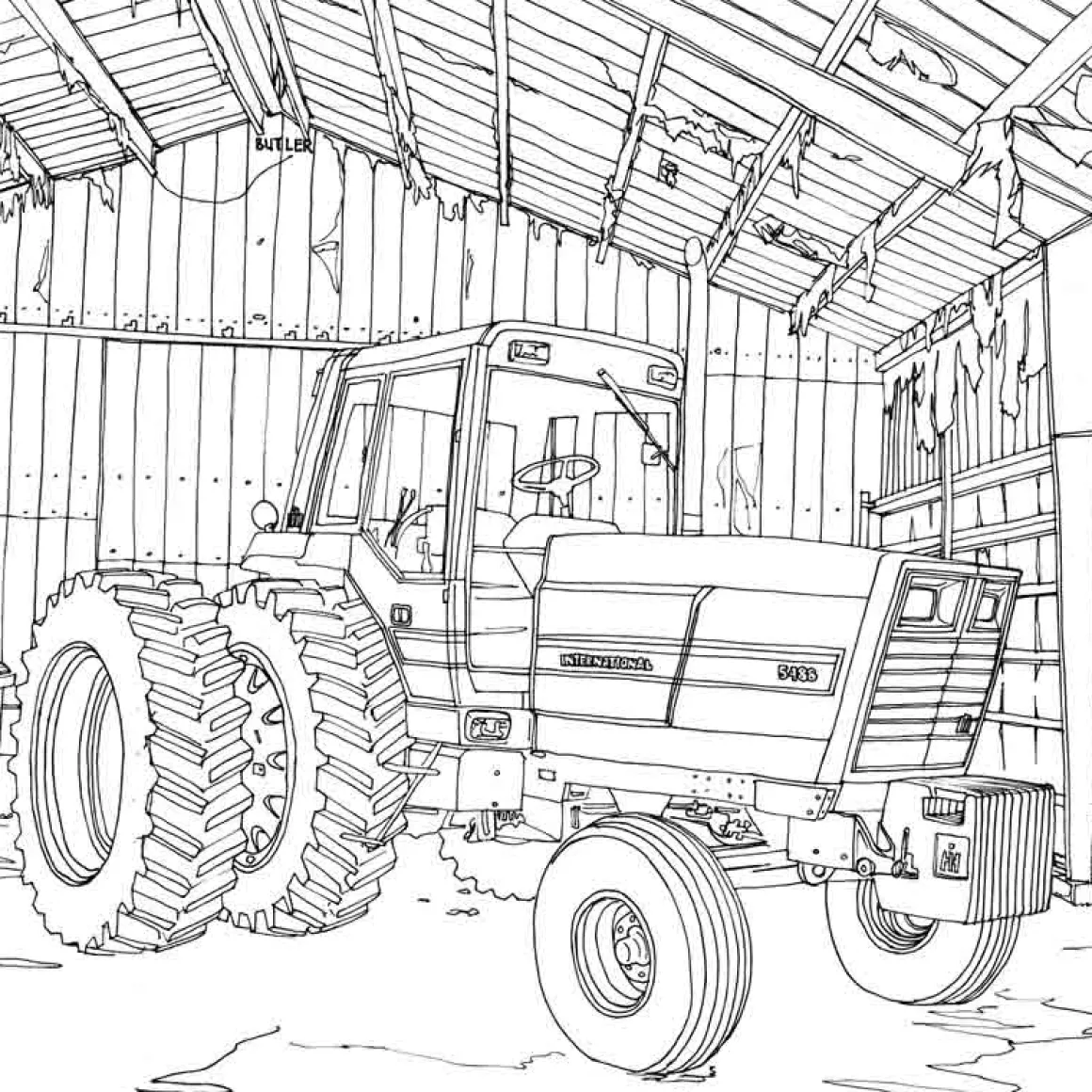 Art of the Tractor Coloring Book with 80 Pages