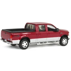 (B&D) - 1/64 2004 Ford F-250 Super Duty Crew Cab Pickup Truck, Toreador Red & Silver Two-Tone, LP Diecast Garage Exclusive - Damaged Box