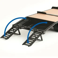 (B&D) - 1/16 ERTL Big Farm Blue Chevrolet Pickup Truck with Trailer & 6 Round Bales - Damaged Item