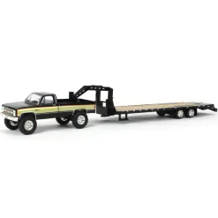 (B&D) 1/64 1982 GMC High Sierra K-2500 with Gooseneck Trailer, Midwest Diecast Exclusive - Damaged Item