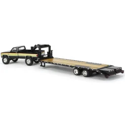 (B&D) 1/64 1982 GMC High Sierra K-2500 with Gooseneck Trailer, Midwest Diecast Exclusive - Damaged Item