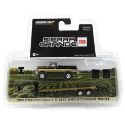 (B&D) 1/64 1982 GMC High Sierra K-2500 with Gooseneck Trailer, Midwest Diecast Exclusive - Damaged Item