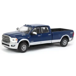 (B&D) 1/64 2022 RAM Laramie 4x4, Patriot Blue & Silver, All-Terrain Series 14 - Damaged Item