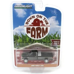 Black Chrome Super Chase ~ 1/64 1990 Ford F-250 with Tool Box, Raven Black & Medium Silver Metallic Combination Two-Tone, Down on the Farm Series 10
