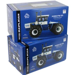 Blue & Gold Chrome Set of 2 ~ 1/16 Ford FW-30 4WD w/ Duals, Toy Tractor Times 41st Anniv, ERTL Prestige Collection