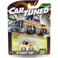 CarTuned 1987 Chevy C10 Pickup Truck, Retro Cream Paint Job, Mainline Series 3