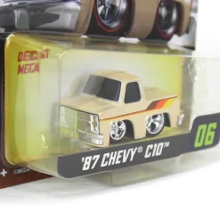 CarTuned 1987 Chevy C10 Pickup Truck, Retro Cream Paint Job, Mainline Series 3