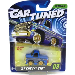 CarTuned 1987 Chevy C10 Pickup Truck, Blue & Gold, Mainline Series 3