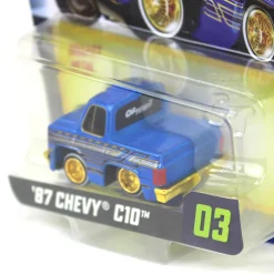 CarTuned 1987 Chevy C10 Pickup Truck, Blue & Gold, Mainline Series 3
