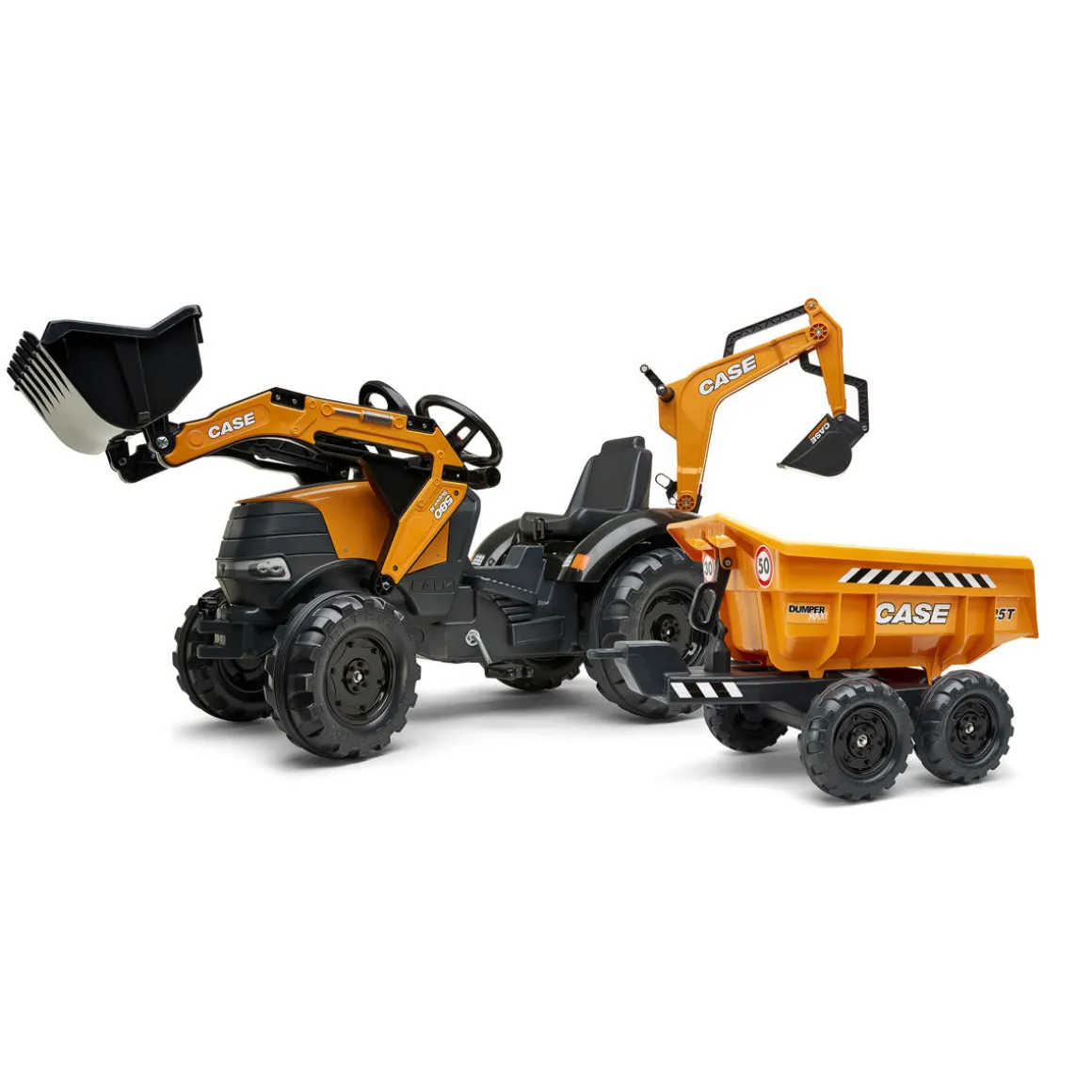 Case 580 Super N Pedal Backhoe with Front Loader, Rear Excavator & Trailer