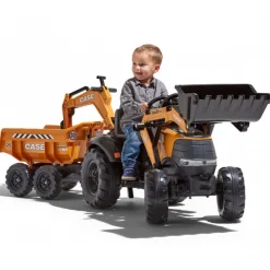 Case 580 Super N Pedal Backhoe with Front Loader, Rear Excavator & Trailer