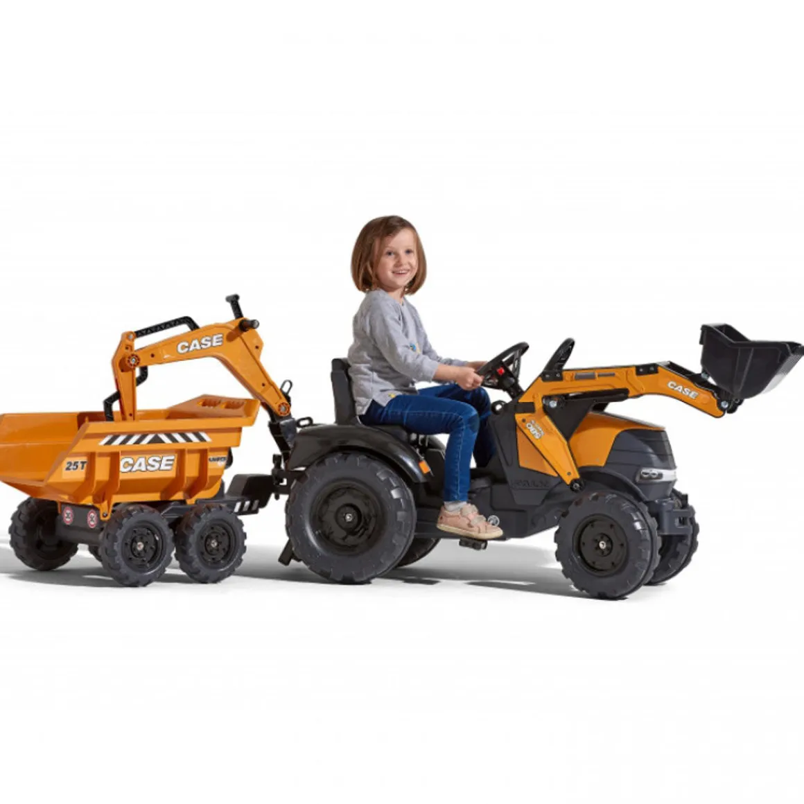 Case 580 Super N Pedal Backhoe with Front Loader, Rear Excavator & Trailer