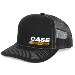 Case Construction Black Canvas Cap with Black Mesh Back