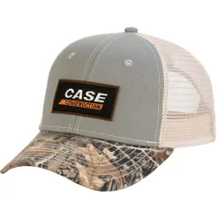 Case Construction Gray Hat with Mesh Back & Camo Visor