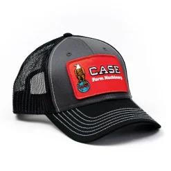 Case Farm Machinery Old Abe Gray & Black Hat with Mesh Back