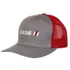 Case IH Gray Twill Cap with Red Mesh Back