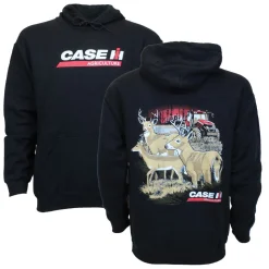 Case IH Magnum in Field Black Hooded Sweatshirt