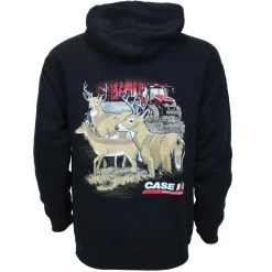 Case IH Magnum in Field Black Hooded Sweatshirt