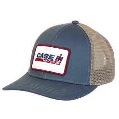 Case IH Vintage Blue Twill Trucker Cap with Ivory Mesh Back