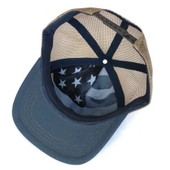 Case IH Vintage Blue Twill Trucker Cap with Ivory Mesh Back