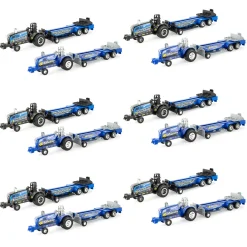 Case of 12 ~ 1/64 New Holland "Down 'N Dirty" & "Fast Forward" Pulling Tractors with Sleds