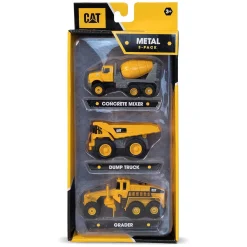 CAT Construction Metal Vehicle 3 Pack with Concrete Mixer, Dump Truck & Grader