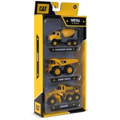 CAT Construction Metal Vehicle 3 Pack with Concrete Mixer, Dump Truck & Grader
