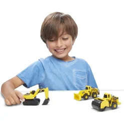 CAT Construction Metal Vehicle 3 Pack with Wheel Loader, Excavator & Steam Roller