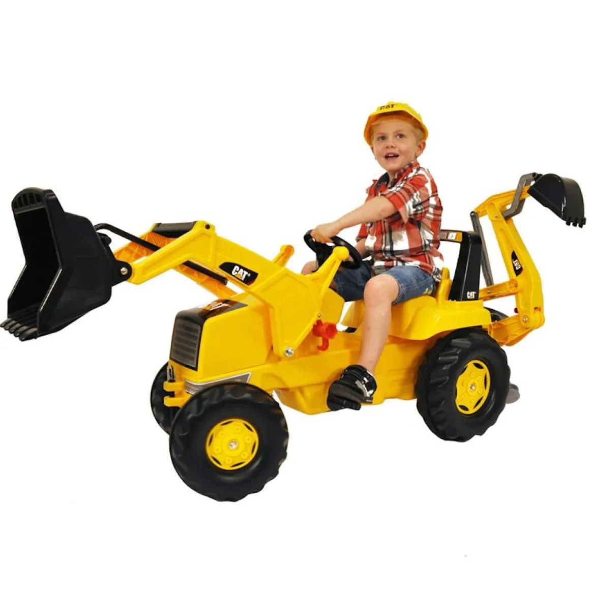 CAT Pedal Backhoe Loader Tractor by Rolly Toys
