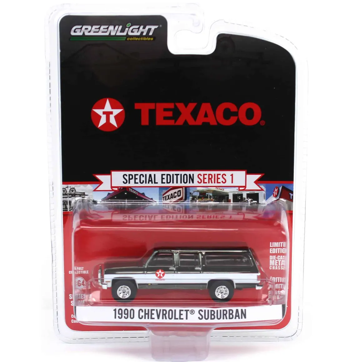 Charcoal Chrome Super Chase ~ 1/64 1990 Chevrolet Suburban, Texaco Special Edition Series 1