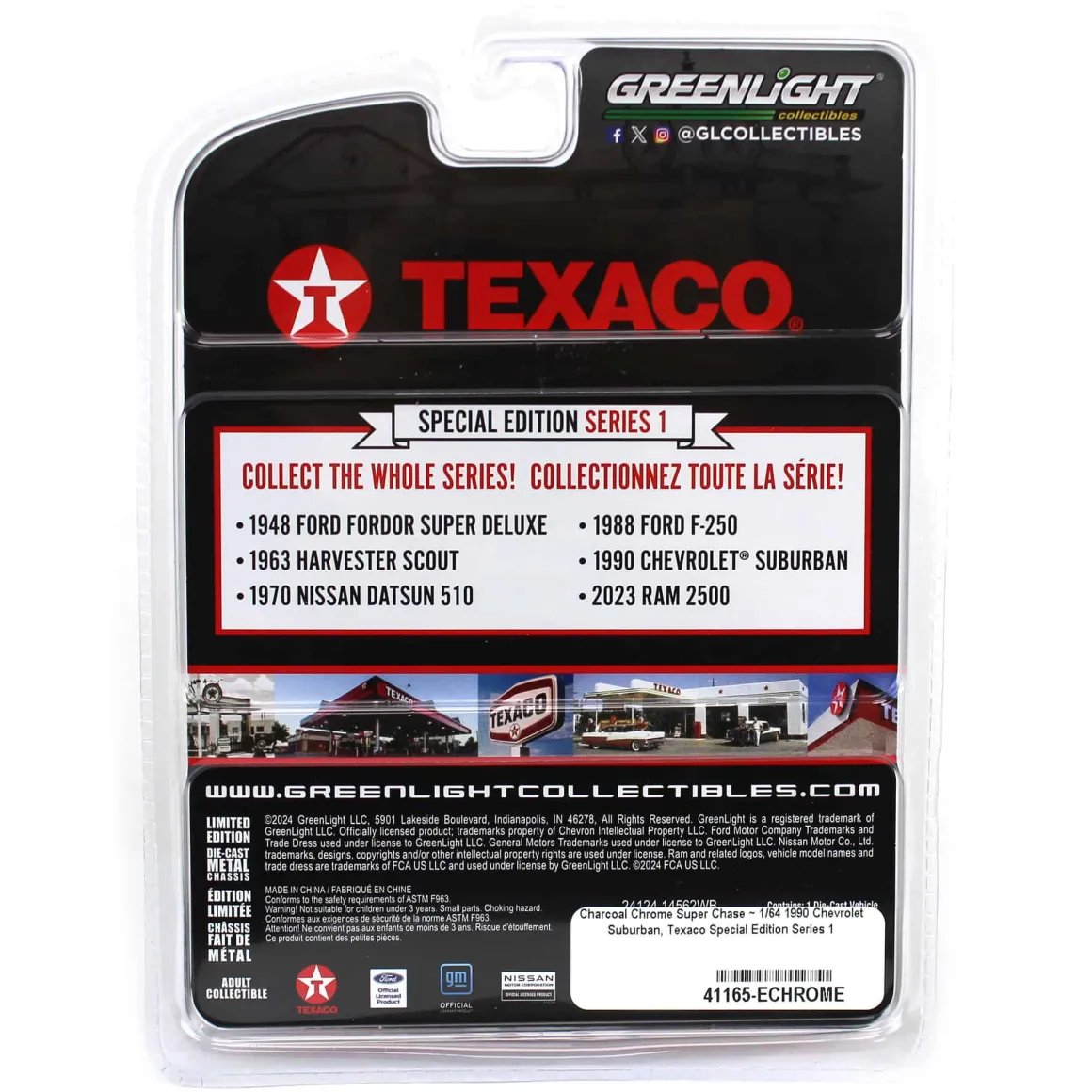 Charcoal Chrome Super Chase ~ 1/64 1990 Chevrolet Suburban, Texaco Special Edition Series 1