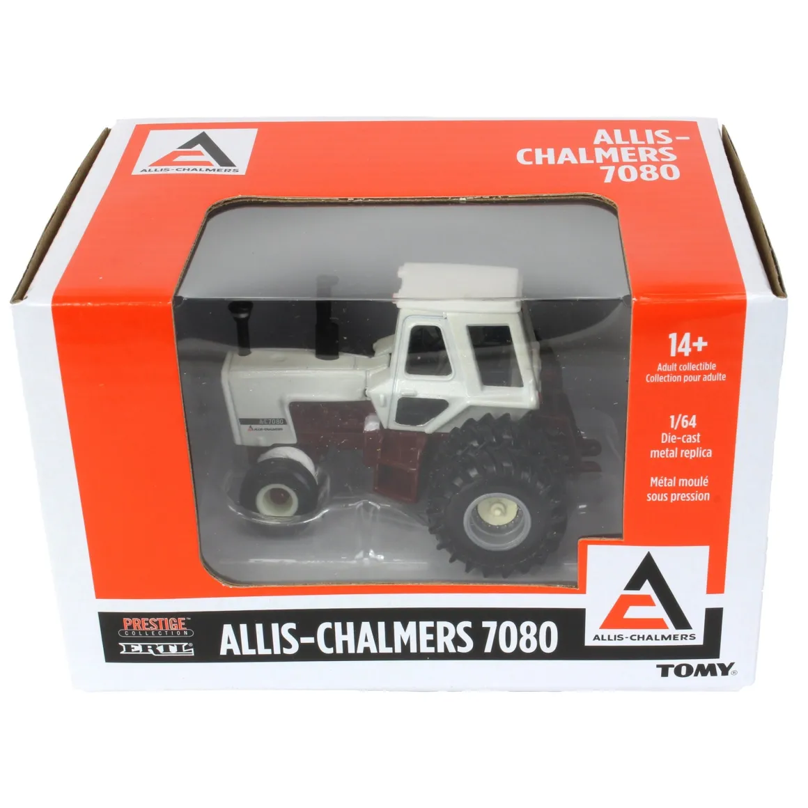 Chase Unit ~ 1/64 Allis Chalmers 7080 Maroon Belly Tractor with Rear Duals