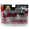 Chase Unit ~ 1/64 Cherry Red 2019 Ford F-150 with Red Trailer & Red Wheels by Auto World