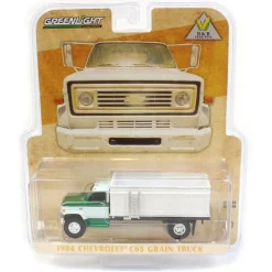 Chase Unit ~ 1/64 Exclusive Greenlight 1984 Chevy C65 White Grain Truck with Green Cab