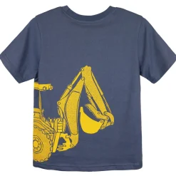 Childrens John Deere Construction Backhoe Loader Blue Short Sleeve T-Shirt