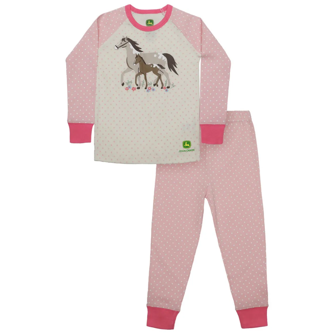 Childrens John Deere Mama & Foal Polka Dots Pajama Set
