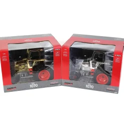 Chrome Set of 2 ~ 1/16 Case 1070 2WD with Cab & Rear Duals, ERTL Prestige Collection Limited Edition