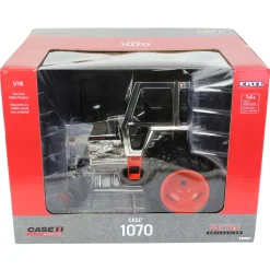 Chrome Set of 2 ~ 1/16 Case 1070 2WD with Cab & Rear Duals, ERTL Prestige Collection Limited Edition