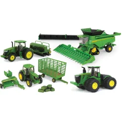 Deluxe Bundle ~ 1/64 Die-cast John Deere Combine, Tractors & Equipment by ERTL