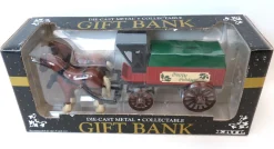 ERTL Die-cast Horse Drawn Cart Gift Bank, Happy Holidays