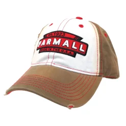 Farmall Stained White & Tan Distressed Cap w/ Twill Front & 3D Logo